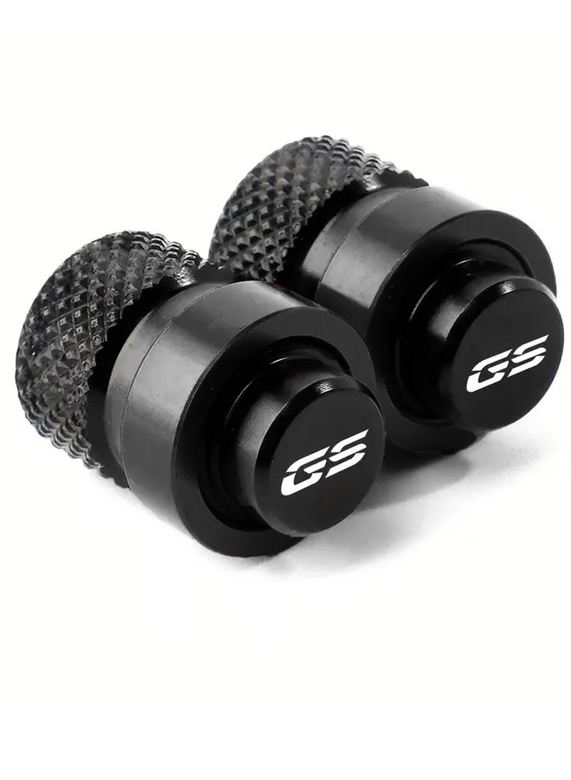 Generic Pair of Motorcycle Tire Inflation Valve Caps Wheel Tire Valve Caps Accessories, Black  - Image 2