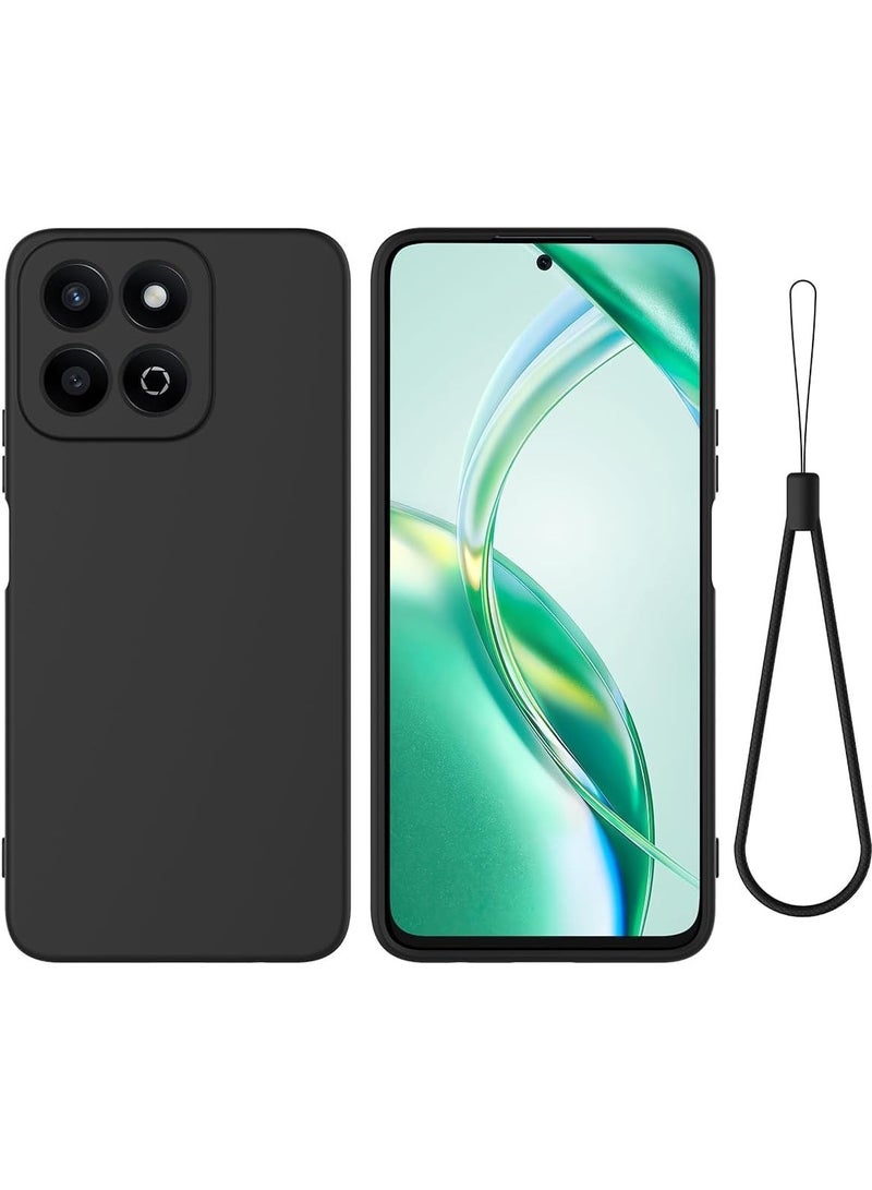 Case Compatible with Honor X7c / Honor 200 Smart Case, Liquid Silicone Soft TPU Case with Microfiber Cloth Layer, Anti-Fingerprint Shockproof Cover with Lanyard Strap - Image 1