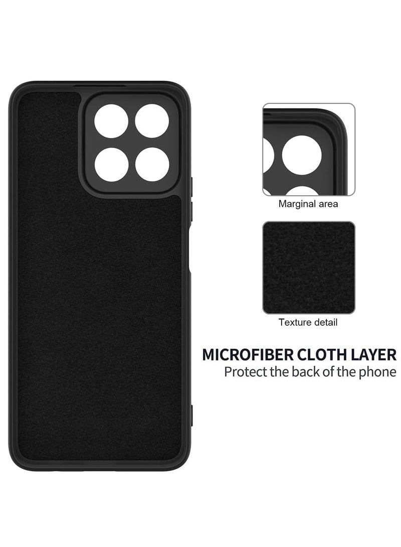Case Compatible with Honor X7c / Honor 200 Smart Case, Liquid Silicone Soft TPU Case with Microfiber Cloth Layer, Anti-Fingerprint Shockproof Cover with Lanyard Strap - Image 4