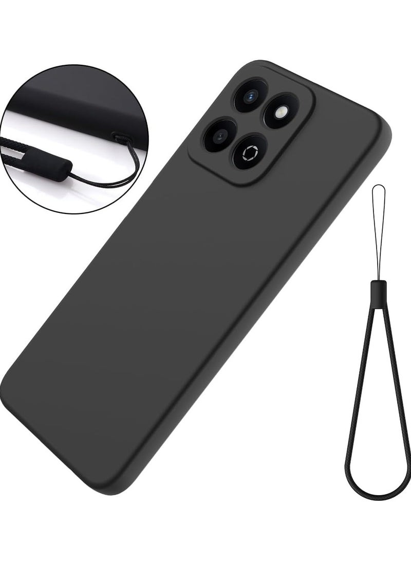 Case Compatible with Honor X7c / Honor 200 Smart Case, Liquid Silicone Soft TPU Case with Microfiber Cloth Layer, Anti-Fingerprint Shockproof Cover with Lanyard Strap - Image 5