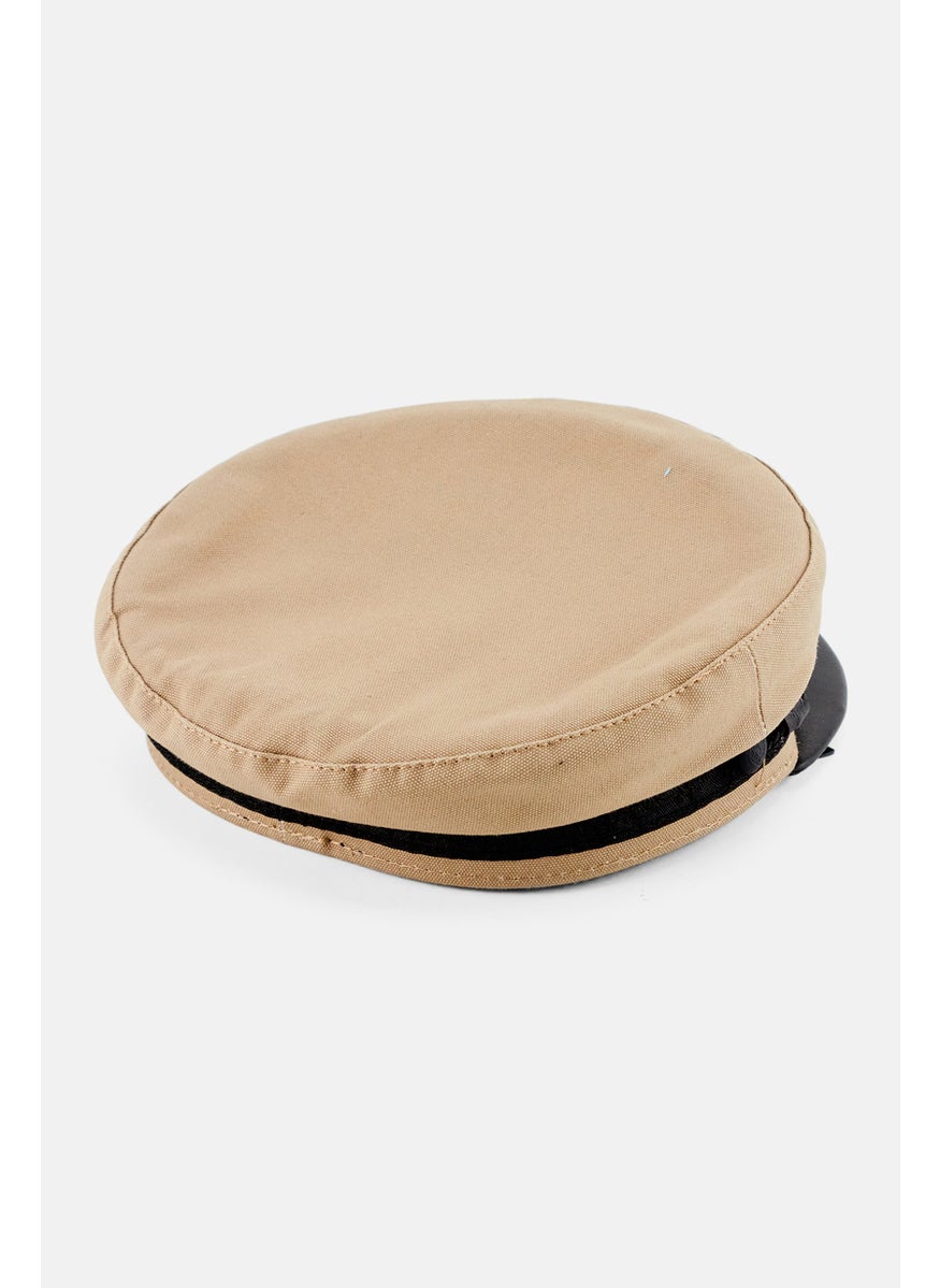 THE KOOPLES - Women Cotton Color Blocked Cap, Beige - Image 1