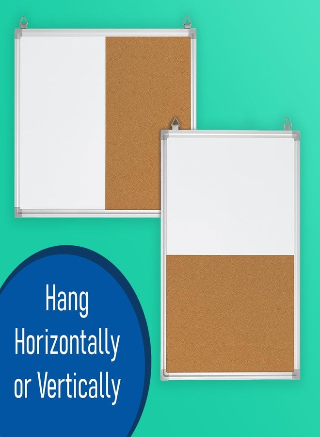 Flipside Products 18" x 24" Combo Cork/Dry Erase, Aluminum Framed Board, Half Cork, Half Magnetic Dry Erase, Whiteboard, Bulletin Board, Office Wall - Image 3