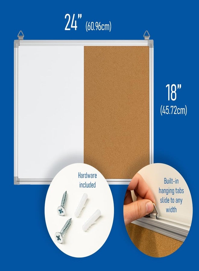 Flipside Products 18" x 24" Combo Cork/Dry Erase, Aluminum Framed Board, Half Cork, Half Magnetic Dry Erase, Whiteboard, Bulletin Board, Office Wall - Image 5