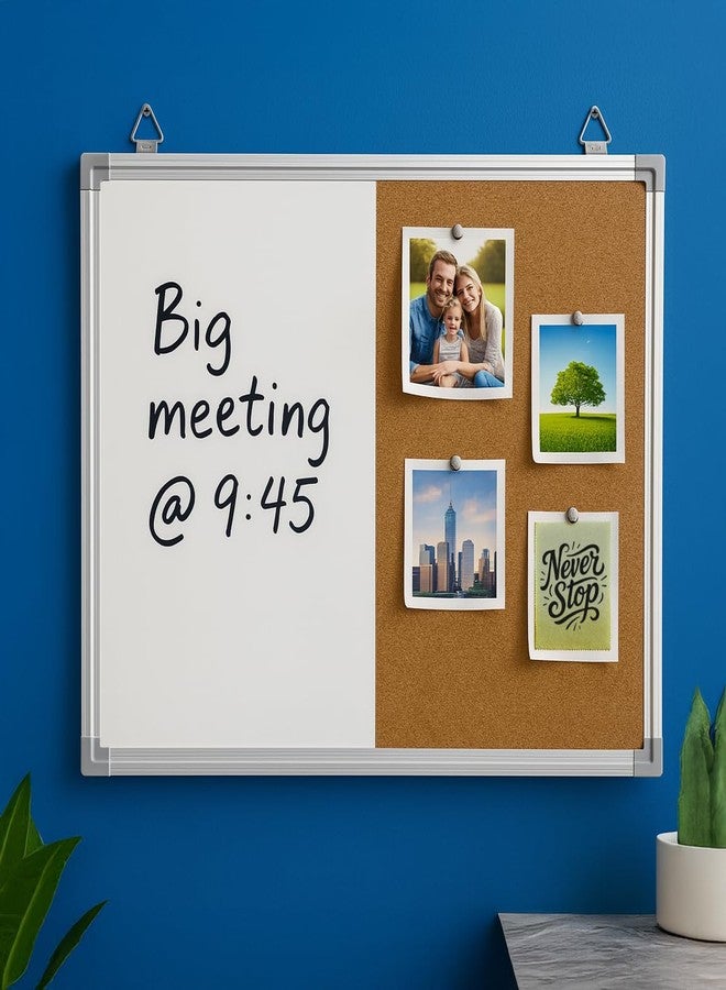 Flipside Products 18" x 24" Combo Cork/Dry Erase, Aluminum Framed Board, Half Cork, Half Magnetic Dry Erase, Whiteboard, Bulletin Board, Office Wall - Image 2