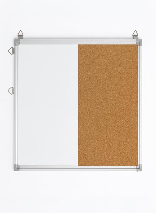 Flipside Products 18" x 24" Combo Cork/Dry Erase, Aluminum Framed Board, Half Cork, Half Magnetic Dry Erase, Whiteboard, Bulletin Board, Office Wall - Image 1