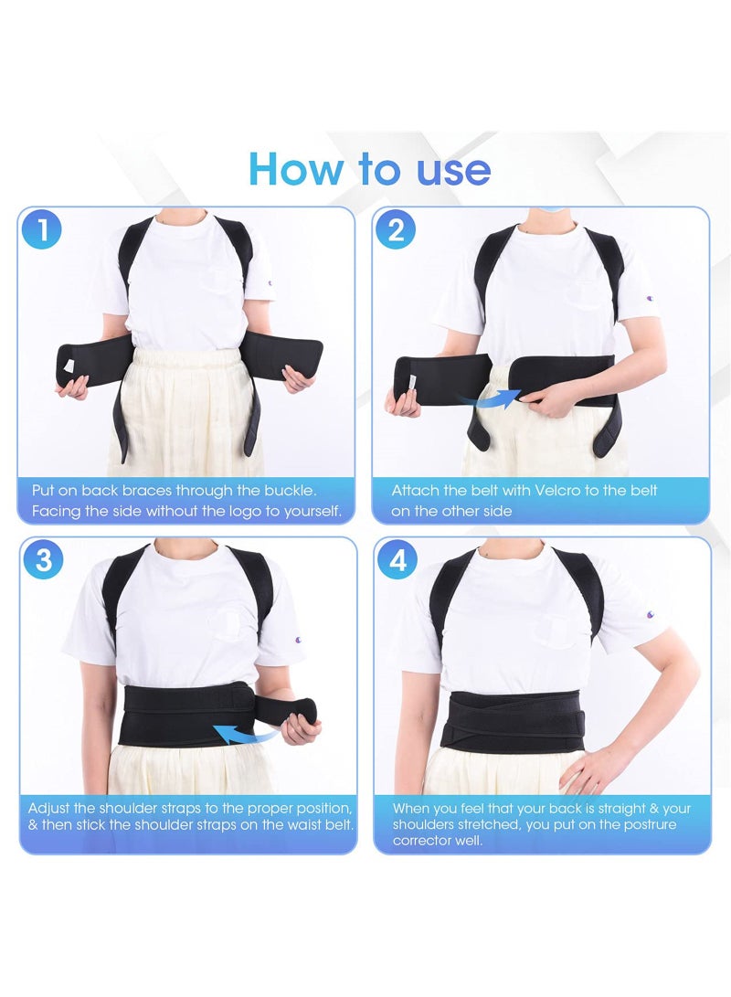 Excefore Posture Corrector for Women and Man, Back Brace Support straightener, Shoulder Lumbar Adjustable Breathable and Posture Corrector for Improve Posture - Image 5