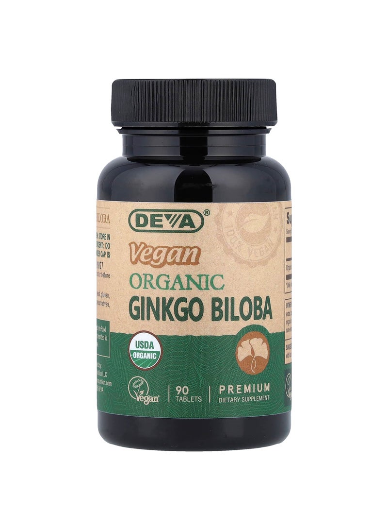 Deva Vegan Organic Ginkgo Biloba, 90 Tablets (300 mg Per tablet)
