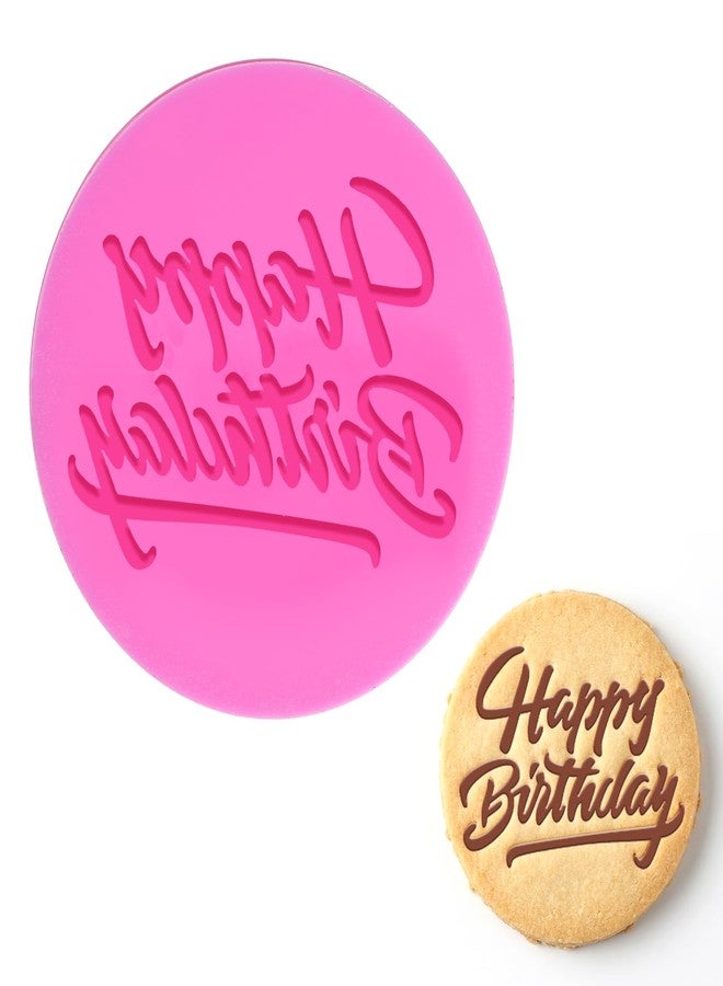 Qulkws Happy Birthday Cookie Stamp Fondant Letter Embosser Stamp Happy Birthday Letters Embossers 3D Lettering Mold Fondant Embosser for Cake Decorating DIY Baking Printing - Image 1