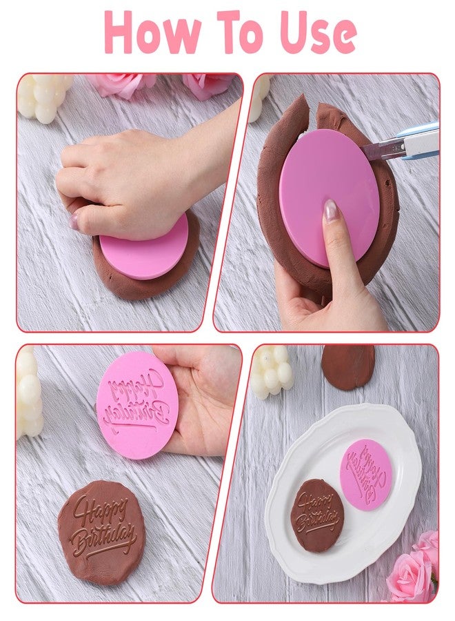 Qulkws Happy Birthday Cookie Stamp Fondant Letter Embosser Stamp Happy Birthday Letters Embossers 3D Lettering Mold Fondant Embosser for Cake Decorating DIY Baking Printing - Image 2