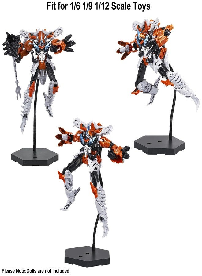 Yocoolfun Large Action Figure Stand for 1/6 1/9 1/12 Scale Figures, Doll Display for Gundam 12",8",6" HG/RG/SD, Model Support Holder With Screwdriver 2 Pack (Black) - Image 2