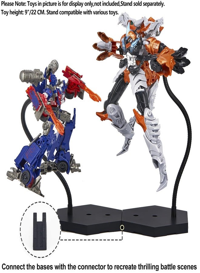 Yocoolfun Large Action Figure Stand for 1/6 1/9 1/12 Scale Figures, Doll Display for Gundam 12",8",6" HG/RG/SD, Model Support Holder With Screwdriver 2 Pack (Black) - Image 5