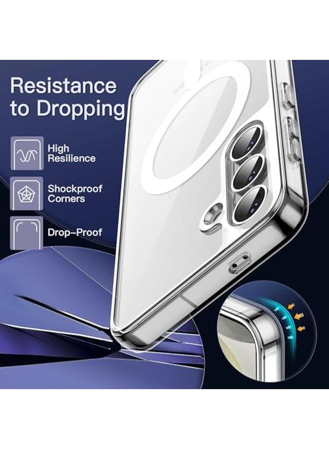 Jetech Magnetic Case For Samsung Galaxy S24 5G Compatible With Magsafe Shockproof Protective Phone Cover Non Yellowing Hard Clear Pc Back Clear - Image 5