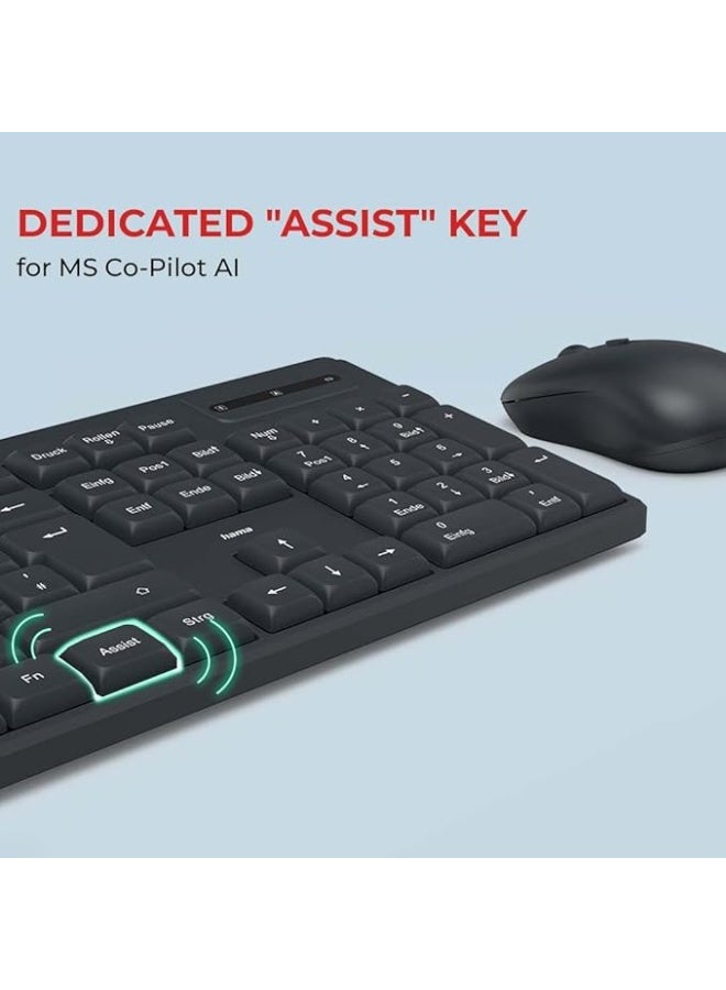 هاما Hama "WKM-200" Wireless Keyboard with Mouse, Wireless, 8 Media Keys, BLack, QWERTY GULF [D3173056] - Image 3