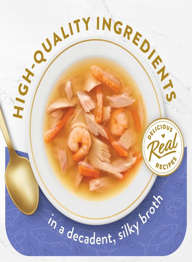 Fancy Feast Purina Fancy Feast Limited Ingredient Wet Cat Food Complement, Broths With Tuna, Shrimp & Whitefish - (Pack of 16) 1.4 oz. Pouches - Image 2