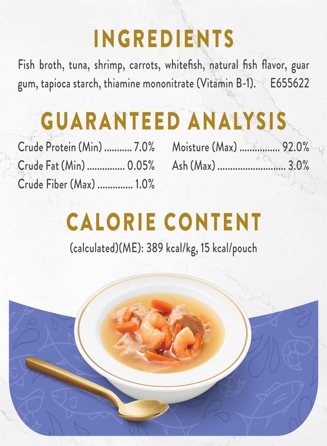 Fancy Feast Purina Fancy Feast Limited Ingredient Wet Cat Food Complement, Broths With Tuna, Shrimp & Whitefish - (Pack of 16) 1.4 oz. Pouches - Image 5