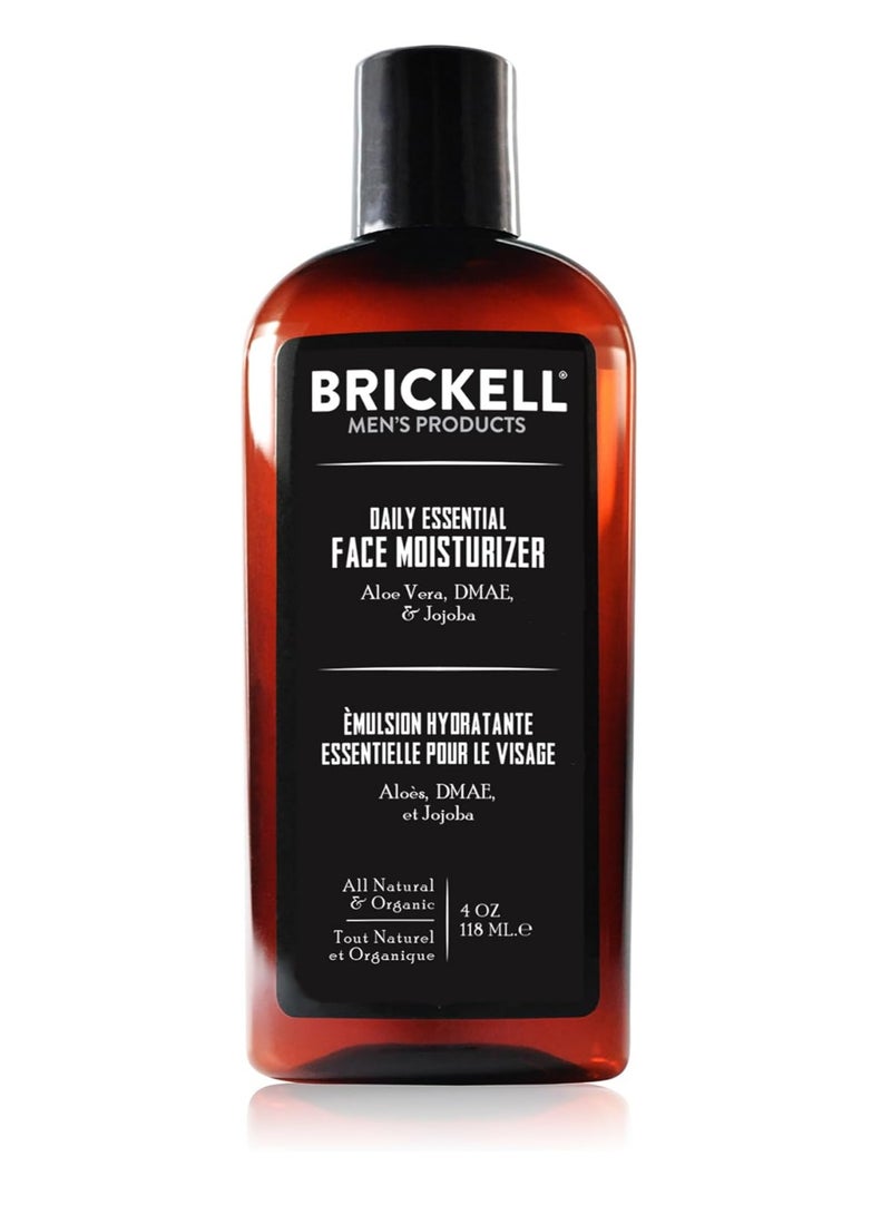 Brickell Men's Daily Essential Face Moisturizer for Men, Natural and Organic Fast-Absorbing Face Lotion with Hyaluronic Acid, Green Tea, and Jojoba, 4 Ounce, Unscented - Image 1