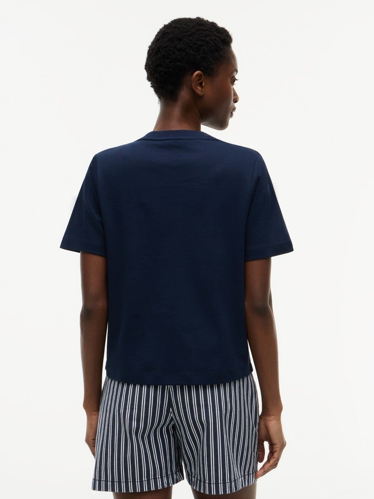 TOMMY HILFIGER Interlock Knit Boxy Crew Neck T-Shirt - Image 3