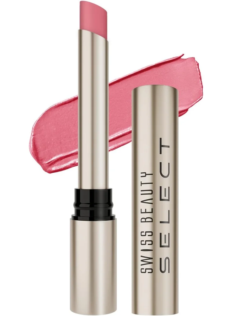 سويس بيوتي Swiss Beauty Select High On Shine Creamy Lipstick | With Mirror-shine finish | Enriched with Vitamin E | Shade- Pink Sorbet, 1g |