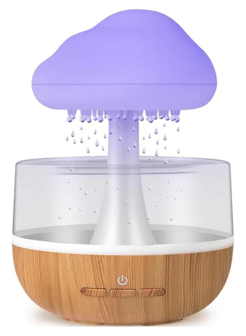Essential Wooden Rain Cloud Humidifier Aroma Diffuser Machine with Auto Shut off Function and 7 Color Lights Cool Mist Humidifier for Bedroom Home