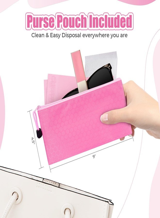 Dergik Diaper Disposable Bags, 160 Pcs Opaque Personal Disposal Bag, Secure Closure, Odor Control,Discreet Disposal for Diapers, Incontinence Pads, Tampons, Sanitary Product,With Purse Pouch, Pink - Image 4