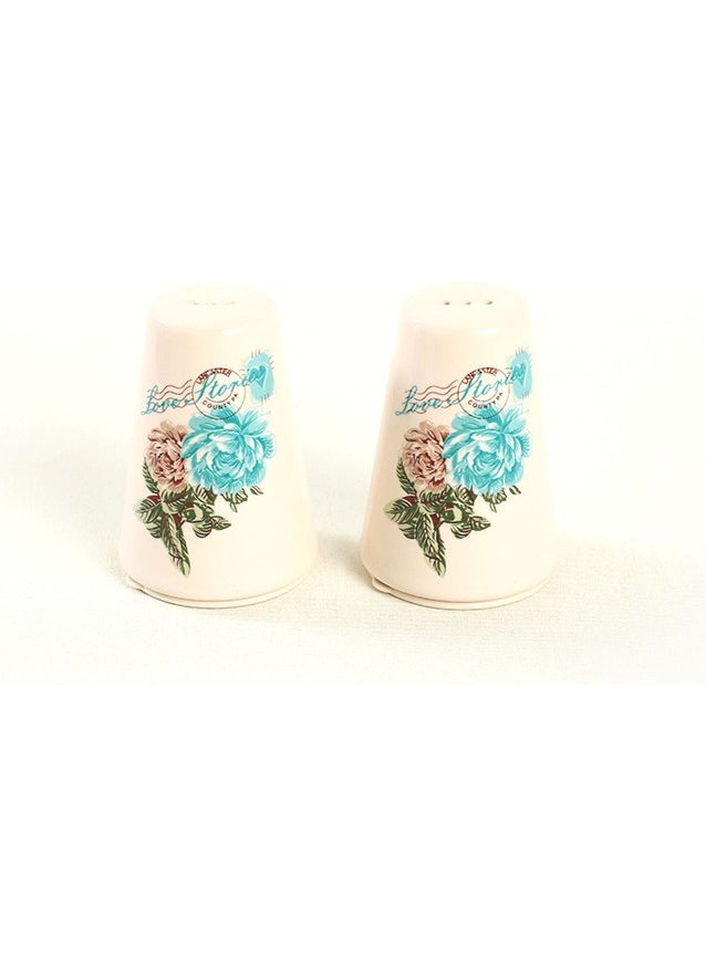 keramika Turquoise Rose Salt Shaker 8 cm 2 Pieces  - Image 3