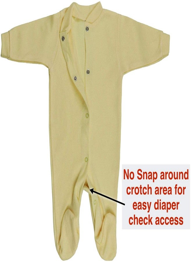 ToBeInStyle Babys' 4 Pack Button Up Bodysuit Footies - Pastel - Large - Image 4