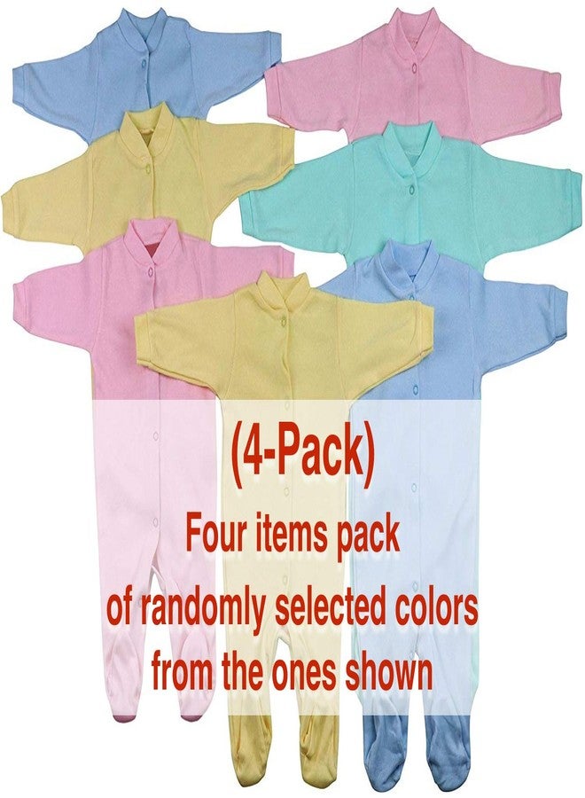ToBeInStyle Babys' 4 Pack Button Up Bodysuit Footies - Pastel - Large - Image 2