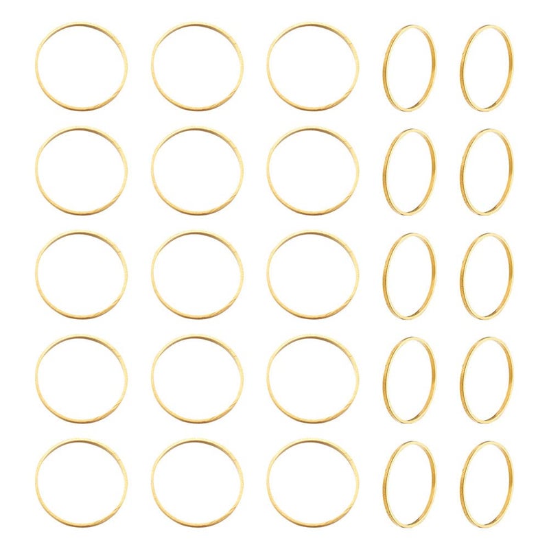 Craftdady 200Pcs 14mm Round Linking Rings Brass Hollow Bezel Circle Frames Pendants Connector Charms for Dangle Earrings Jewelry Crafts Making