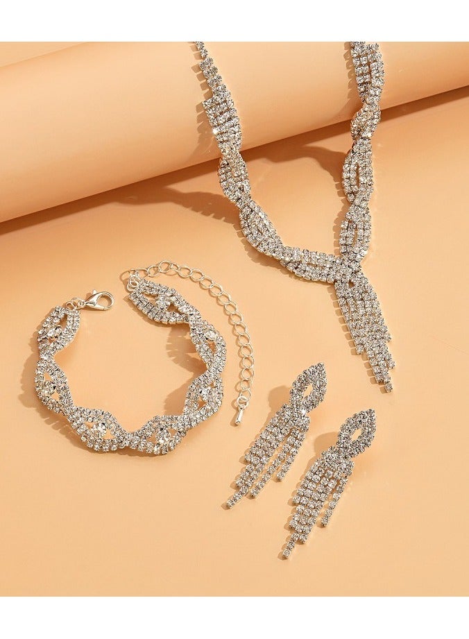 Mark Fairwhale Fashion rhinestone necklace bracelet earring set  - Image 2