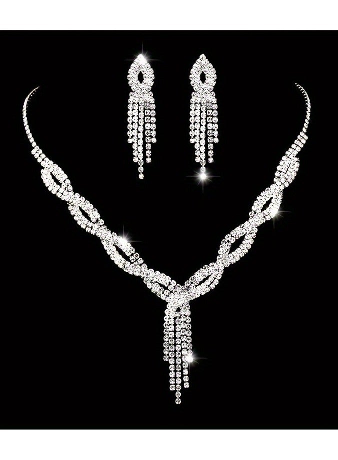 Mark Fairwhale Fashion rhinestone necklace bracelet earring set  - Image 3
