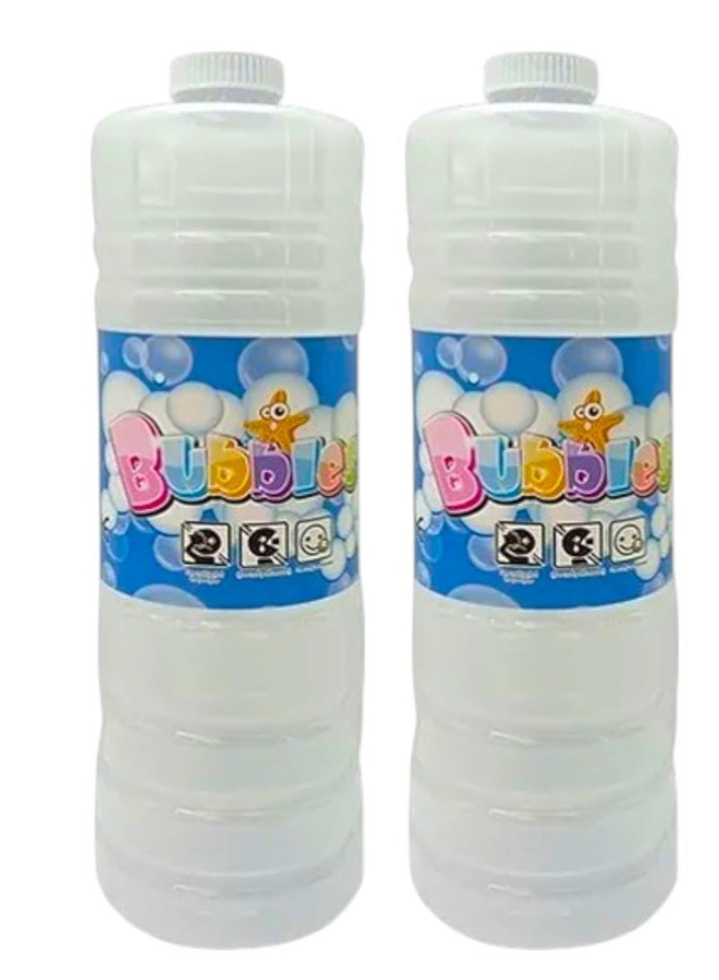 Bubbles Non toxic 1 Litre Bubbles Liquid Refill Solution Bubble Water For All Toys Pack of 2 - Image 1