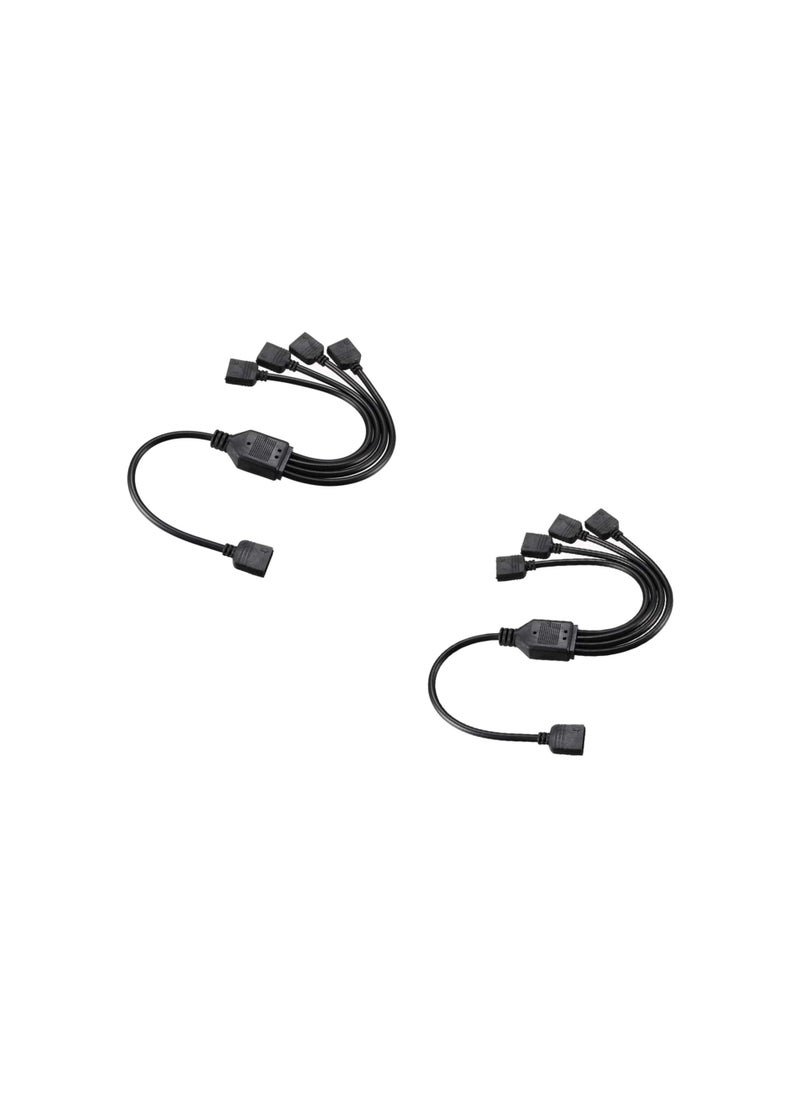 KASTWAVE - RGB 1 to 4 Splitter Cable, 12V 4 PIN RGB Splitter Cable LED Strip Connector, 5050 LED Tape Light Connector, Extension Cable for Computer Fan Motherboard, 2 Pack - Image 1