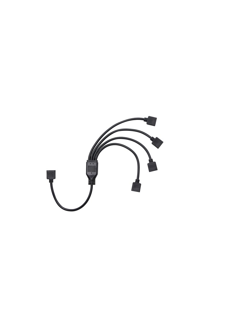 KASTWAVE - RGB 1 to 4 Splitter Cable, 12V 4 PIN RGB Splitter Cable LED Strip Connector, 5050 LED Tape Light Connector, Extension Cable for Computer Fan Motherboard, 2 Pack - Image 1