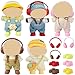 Ezcora 17cm Doll Clothes Overalls Outfit Set Include 5 Styles with Hats Headphones Shoes and Bag Cute Dress Up Accessories for Doll Play and Display No Dolls - Image 2