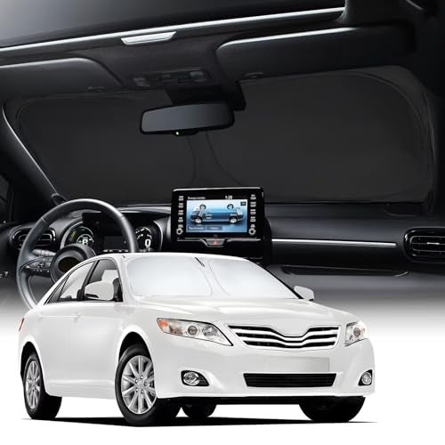 Neverland Car Sun Shade Accessories - Toyota Camry 2007-2011 Windshield Sunshade, Foldable Dashboard Cover with Oxford Silver Coating, Heat Reflective Window Shade for UV Protection & Cooler Cabin - Image 1