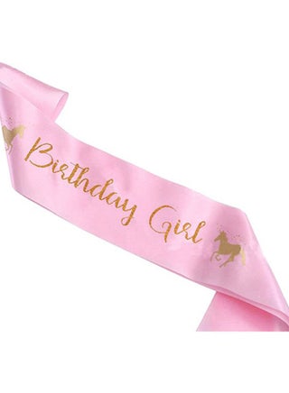 Unicorn Headband And Birthday Girl Sash Set With Handmade Felt Flowers Multicolored For Both Kids And Adults - view 4