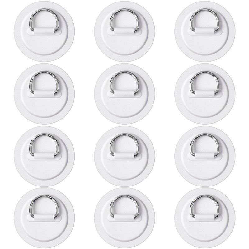 BBTO 12 قطعة حلقة دائرية من الفولاذ المقاوم للصدأ لزينة قارب PVC القابل للنفخ لوحة دائرية لزينة القارب كاياك SUP قارب صغير سطح لوح التزلج على الماء ملحقات لوح التجديف بدون غراء مرفق - Image 1