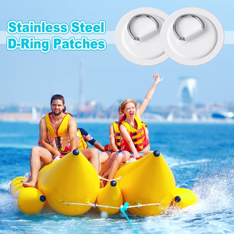 BBTO 12 قطعة حلقة دائرية من الفولاذ المقاوم للصدأ لزينة قارب PVC القابل للنفخ لوحة دائرية لزينة القارب كاياك SUP قارب صغير سطح لوح التزلج على الماء ملحقات لوح التجديف بدون غراء مرفق - Image 4