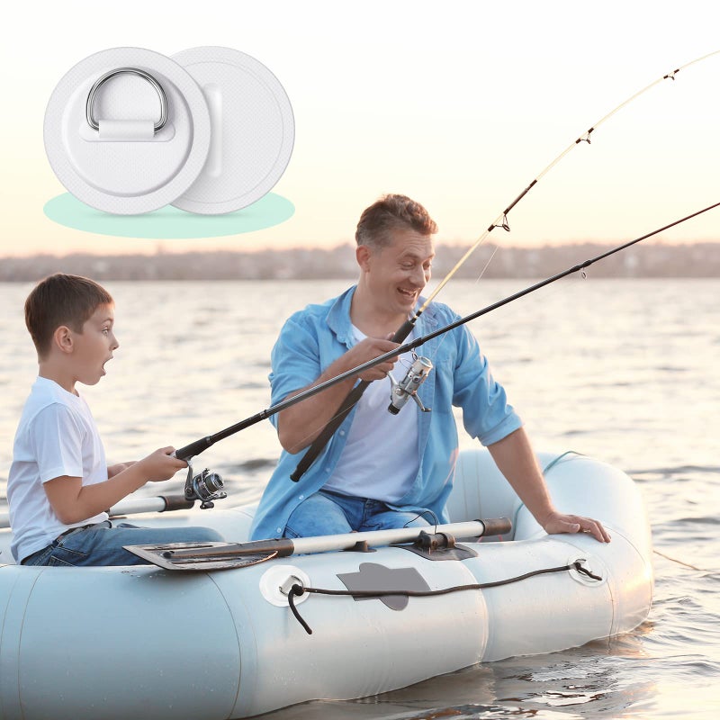 BBTO 12 قطعة حلقة دائرية من الفولاذ المقاوم للصدأ لزينة قارب PVC القابل للنفخ لوحة دائرية لزينة القارب كاياك SUP قارب صغير سطح لوح التزلج على الماء ملحقات لوح التجديف بدون غراء مرفق - Image 5