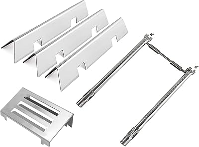BBQ-PLUS 67060 Heat Deflector,7635 15.3' Flavorizer Bars,69785 Burner Tube Replacement Parts Repair Kit for Weber - Image 1