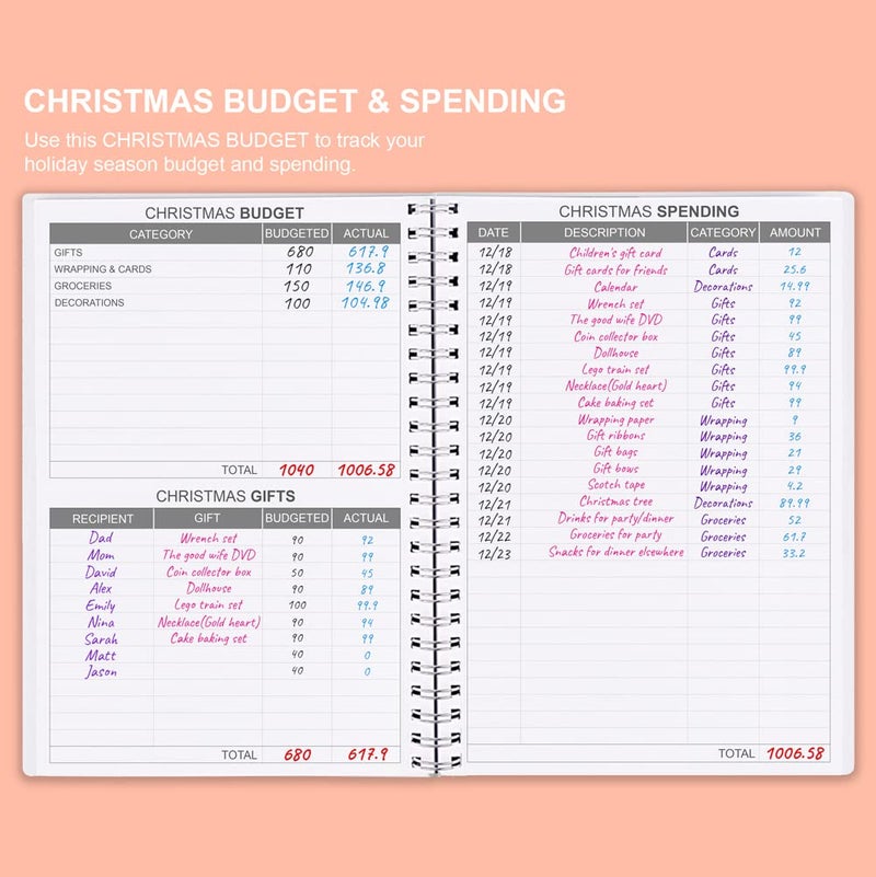 Nokingo Budget Planner - Monthly Finance Organizer with Expense Tracker Notebook to Manage Your Money Effectively, Undated Finance Planner/Account Book, Start Anytime, 1 Year Use, A5, Twig - Image 4