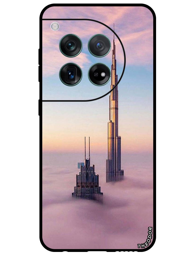 Theodor Protective Case Anti Scratch Shock Proof Bumper Cover For OnePlus 12 Burj Khalifa In Clouds - Image 1