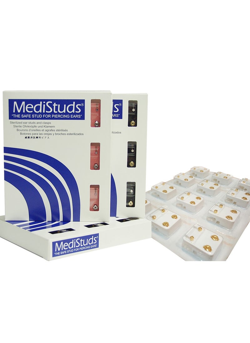MediSystem Sterilized earring 24K gold plated bezel 4mm assortment Crystal 12 pieces  - Image 2