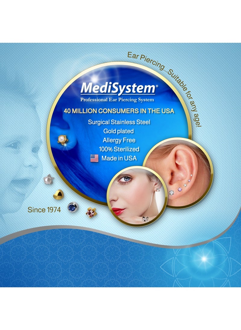 MediSystem Sterilized earring 24K gold plated bezel 4mm assortment Crystal 12 pieces  - Image 3
