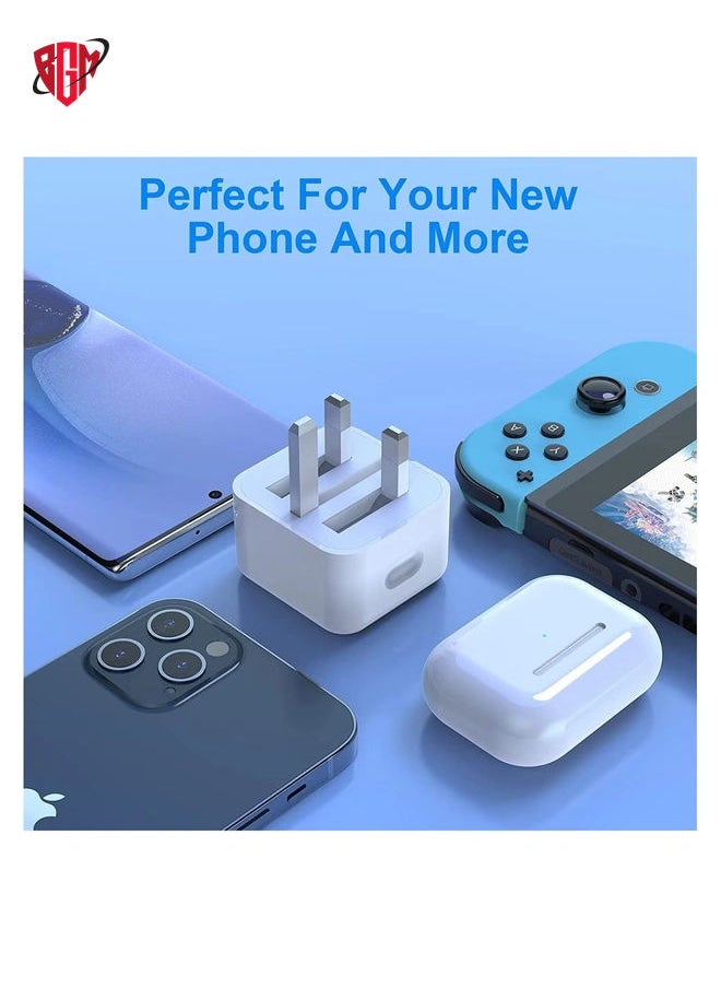 BGM - IPhone 20W USB-C Power Adapter With Cable for iPhone 14 POR 13 13 PRO 13 PRO MAX 12 / iPhone 12 Pro max /12mini (iPhone 20W USB-C Power Adapter) - Image 1
