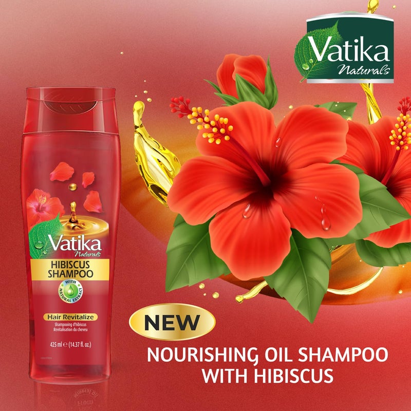 Vatika Naturals Oil Shampoo - Strengthen, Nourish, & Repeat for Luxuriously Revitalized Hair - Phthalate-Mineral Oil free - Hibiscus Extracts 425ML - Image 2