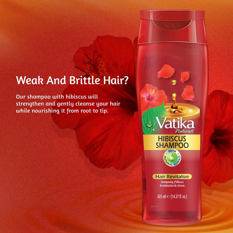 Vatika Naturals Oil Shampoo - Strengthen, Nourish, & Repeat for Luxuriously Revitalized Hair - Phthalate-Mineral Oil free - Hibiscus Extracts 425ML - Image 4