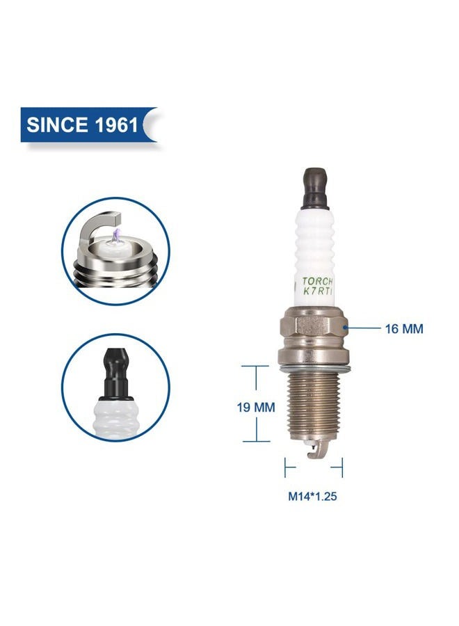Torch K7RTI Iridium Spark Plug, Pack of 4 - Image 2