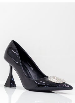 LAMARAPARIS Sajna pat 9cm heel court with oct diamante trim black  - Image 1