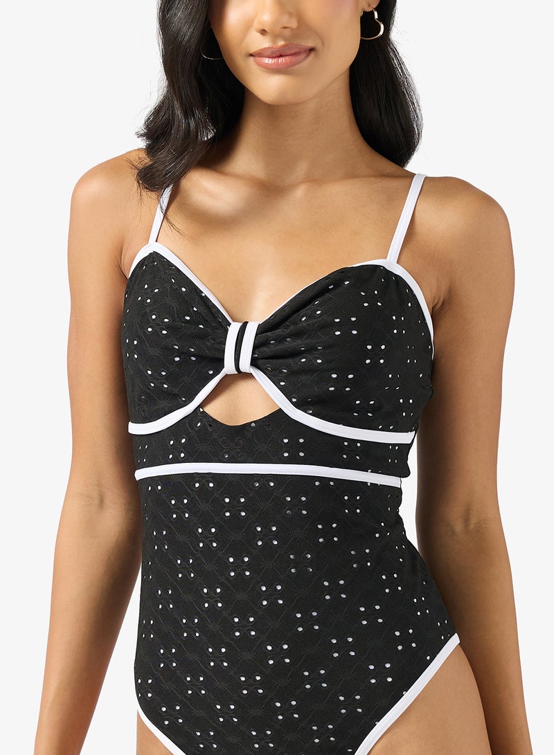 ELLA Contrast Trim Swimsuit - Image 2
